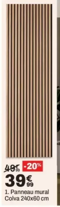 Panneau mural Colva 240x60 cm