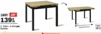 Table + 2 allonges Babette
