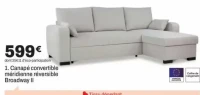 Canapé convertible méridienne réversible Broadway II