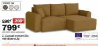 Canapé convertible méridienne Jo