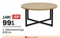Table basse Hugo Ø 80 cm