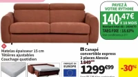 Canapé convertible express 3 places Alessia