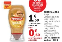 Sauce Amora Burger, Samourai ou Barbecue miel