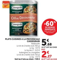 Plats Cuisinés à la Provençale Cassegrain (Lot de 2 boîtes)