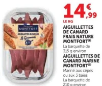 Aiguillettes de canard frais nature Montfort