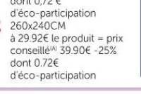 COUETTE MICROFIBRE FRAPPÉE 260x240CM