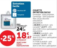 COUETTE ENTRETIEN FACILE 140x200CM