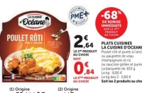 PLATS CUISINES LA CUISINE D'OCEANE Poulet rôti et purée à l'ancienne ou paupiette de veau champignons et riz ou saucisse grillée et purée