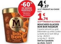 Bouchées glacées Bon Bon Magnum - Caramel almond, gold billionaire ou white cookie