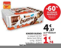 Kinder Bueno (paquet de 6x2 barres)