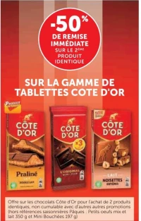 Tablettes de chocolat Côte d'Or