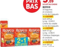 Royco 10 légumes et croûtons / Crème de volaille / Crémeux d'asperges et croûtons