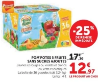 Pom'Potes 5 Fruits Sans Sucres Ajoutés