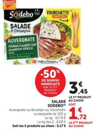 Salade Sodebo & Compagnie (Auvergnate ou Brooklyn ou Stockholm)