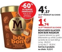 Bouchées glacées Bon Bon Magnum (Caramel almond ou gold billionaire ou white cookie)