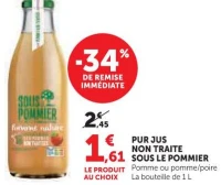 PUR JUS NON TRAITE SOUS LE POMMIER pomme ou pomme/poire