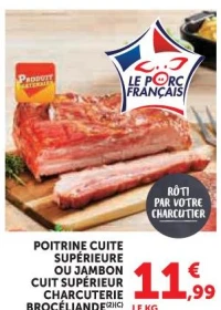 Poitrine cuite supérieure ou Jambon cuit supérieur Charcuterie Brocéliande