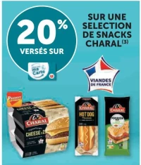 Sélection de Snacks Charal (Cheese, Hot Dog, Focaccia)