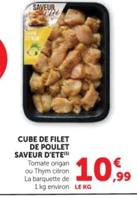 Cube de filet de poulet saveur d'été
