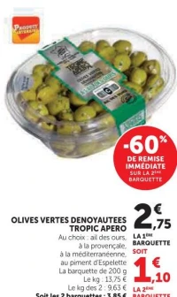 OLIVES VERTES DENOYAUTEES TROPIC APERO