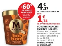 BOUCHEES GLACEES BON BON MAGNUM Caramel almond ou gold billionaire ou white cookie