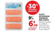 Filets de Poisson Surgelés MSC Costa (Saumon sauvage ou cabillaud)