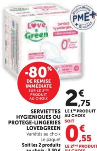 SERVIETTES HYGIENIQUES OU PROTEGE-LINGERIES LOVE&GREEN