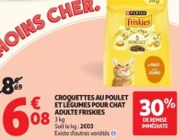 Croquettes au poulet et légumes pour chat adulte