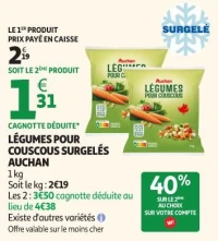 LÉGUMES POUR COUSCOUS SURGELÉS AUCHAN