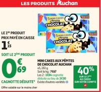 MINI CAKES AUX PÉPITES DE CHOCOLAT AUCHAN