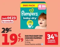 DUO PACK BABY DRY COUCHES PAMPERS