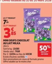 MINI OEUFS CHOCOLAT AU LAIT MILKA