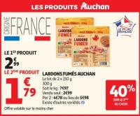 LARDONS FUMÉS AUCHAN