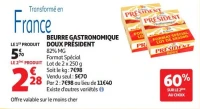 BEURRE GASTRONOMIQUE DOUX PRÉSIDENT