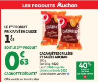 CACAHUÈTES GRILLÉES ET SALÉES AUCHAN