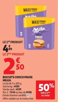 BISCUITS CHOCO PAUSE MILKA
