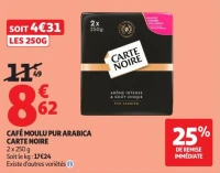 CAFÉ MOULU PUR ARABICA CARTE NOIRE