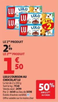 LULU L'OURSON AU CHOCOLAT LU