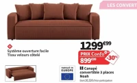 Canapé convertible 3 places Noah