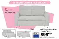 Canapé convertible 2 places Mika