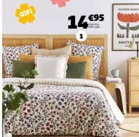 PARURE DE LIT POLYESTER MICRO LAVÉE EN 82GSM, INCLUS 1 HOUSSE DE COUETTE ET 2 TAIES D'OREILLER 63X63CM, DIM.240X220CM