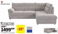 Canapé d'angle convertible Primo