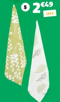 2 TORCHONS DIM.45X65CM, COTON