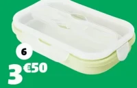 BOÎTE REPAS ET 2 COUVERTS DIM.12,5X21X7,5CM, SILICONE, POLYPROPYLÈNE, 1L, INCLUS 1 CUILLÈRE ET 1 FOURCHETTE