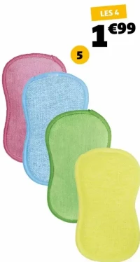 4 ÉPONGES MICROFIBRES