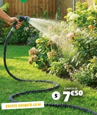 TUYAU EXTENSIBLE ET PISTOLET L.2,5M JUSQU'À 7,5M, POLYESTER