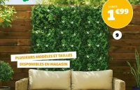 CARRÉ VÉGÉTAL DIM. 25X25X4 CM, POLYÉTHYLÈNE