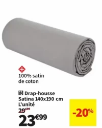 Drap-housse Satina 140x190 cm