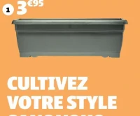 JARDINIÈRE DIM.52X19,5X17,5CM, POLYPROPYLÈNE, 10L