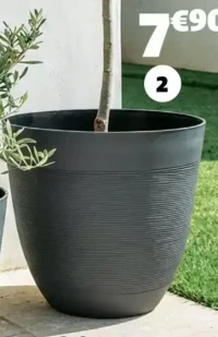 CACHE-POT EFFET LIGNE Ø40X36 CM